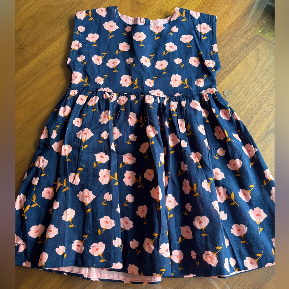 PINK CHICKEN GIRLS ADALINE DRESS - NAVY FLOWER TOSS 5Y NWT